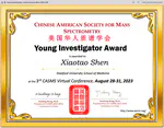 2023-8-29 Xiaotao Shen received the CASMS Young Investigator Award!😀